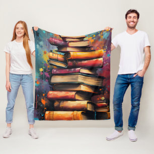 Viele Bücher Fleecedecke