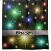 viele bunt leuchtende festliche Lichter duschen cu Duschvorhang (Vorderseite)