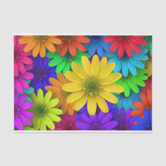 Viele bunte Daisy-Blume Seidenpapier (Vorderseite)
