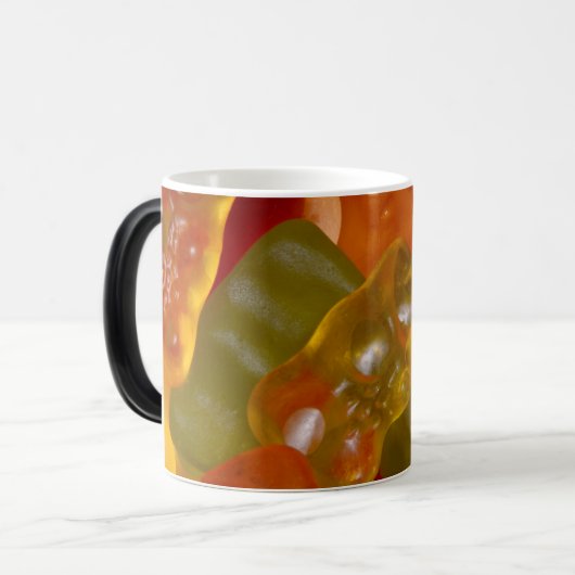 Viele bunte Gummibärchen Coffee Mug Verwandlungstasse (Vorderseite Links)