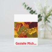Viele bunte Gummibärchen Postkarte (Stehend Vorderseite)