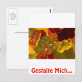 Viele bunte Gummibärchen Postkarte (Vorne/Hinten)