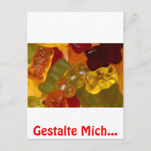 Viele bunte Gummibärchen Postkarte