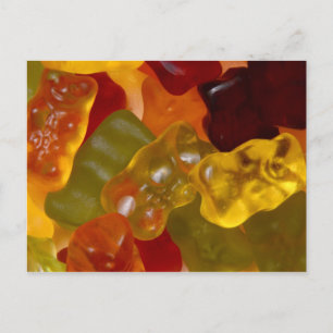 Viele bunte Gummibärchen Postkarte