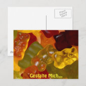 Viele bunte Gummibärchen Postkarte (Vorne/Hinten)