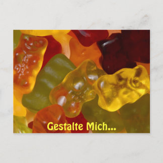 Viele bunte Gummibärchen Postkarte