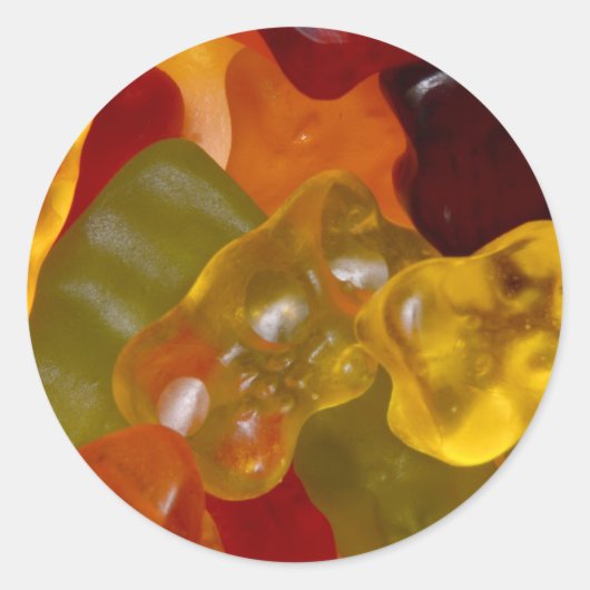 Viele bunte Gummibärchen Runder Aufkleber (Vorderseite)