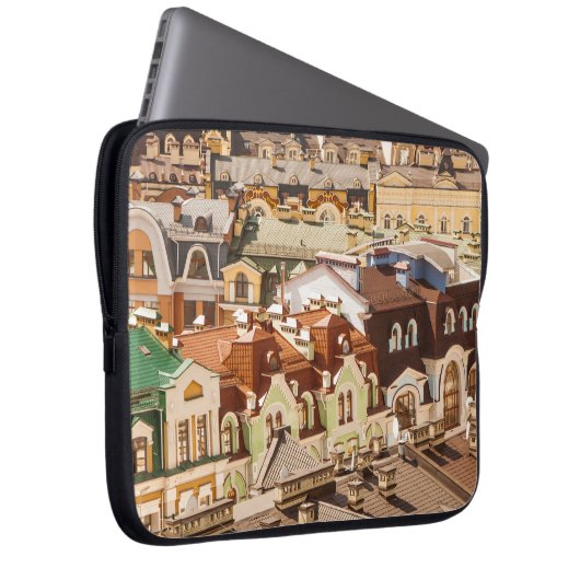 viele bunte Häuser und Dächer im luxuriösen Vierte Laptopschutzhülle (Vorne Rechts)