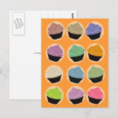 Viele bunte Kuchen Postkarte (Vorne/Hinten)