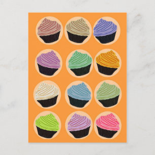Viele bunte Kuchen Postkarte