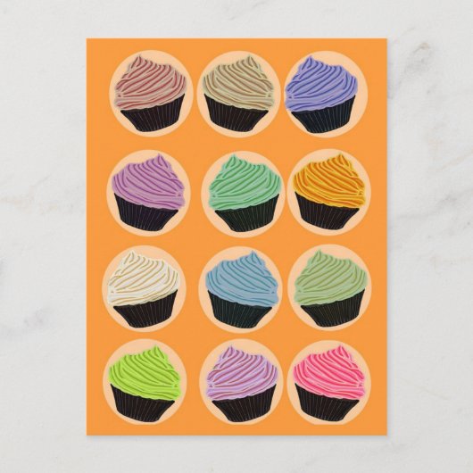 Viele bunte Kuchen Postkarte (Vorderseite)