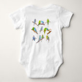Viele bunte Parakets - niedliche kleine Vögel Baby Strampler (Rückseite)