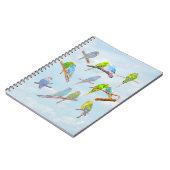 Viele bunte Parakets - niedliche kleine Vögel Notizblock (Linke Seite)