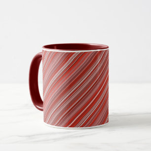 Viele bunte Streifen in rotem Muster Kaffeetasse