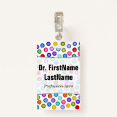Viele bunten Kreise; Personalisiertes Ausweis (Rückseite mit Klammer)