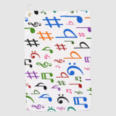 Viele bunten musikalischen Anmerkungen und Symbole Golfhandtuch (Vorderseite)