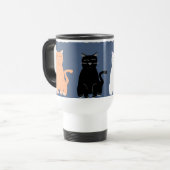 Viele Cartoon Cat Typen Pet Fun Muster Reisebecher (Vorderseite Links)