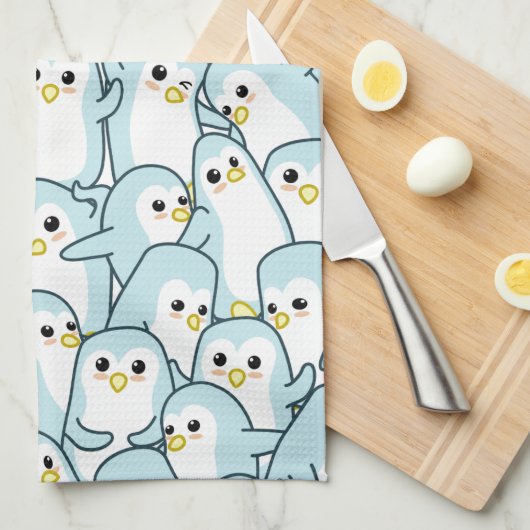 Viele Cartoon Pinguine Geschirrtuch (Viertel Falte)
