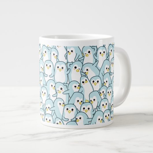 Viele Cartoon Pinguine Jumbo-Tasse (Vorderseite Rechts)