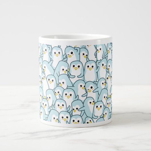 Viele Cartoon Pinguine Jumbo-Tasse (Vorderseite)