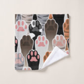 Viele Cat Paws Muster Badhandtuch Set (Waschlappen)
