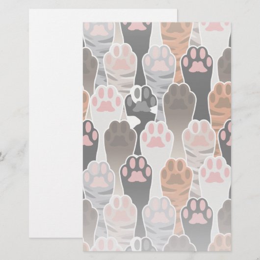 Viele Cat Paws Muster Briefpapier (Vorne/Hinten)