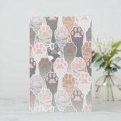 Viele Cat Paws Muster Briefpapier (Stehend Vorderseite)