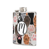 Viele Cat Paws Muster Flachmann (Links)