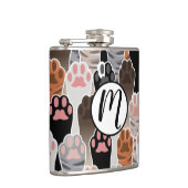 Viele Cat Paws Muster Flachmann (Rechts)