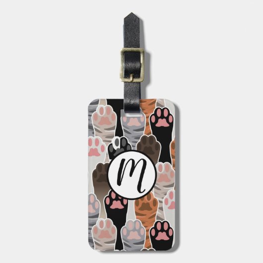Viele Cat Paws Muster Gepäckanhänger (Vorderseite vertikal)