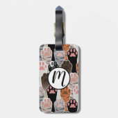 Viele Cat Paws Muster Gepäckanhänger (Rückseite vertikal)