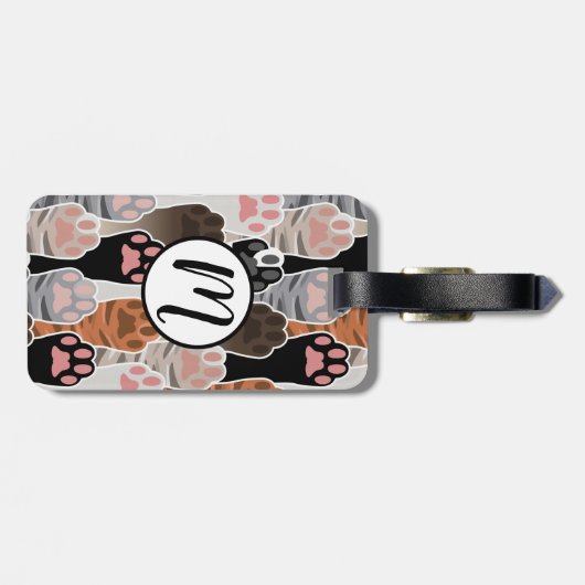 Viele Cat Paws Muster Gepäckanhänger (Rückseite horizontal)