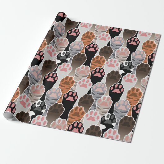 Viele Cat Paws Muster Geschenkpapier (Ungerollt)
