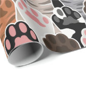Viele Cat Paws Muster Geschenkpapier (Rolleneckpunkt)