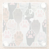 Viele Cat Paws Muster Glasuntersetzer (Rückseite)