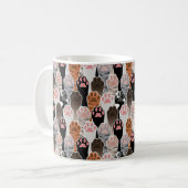 Viele Cat Paws Muster Kaffeetasse (Vorderseite Links)