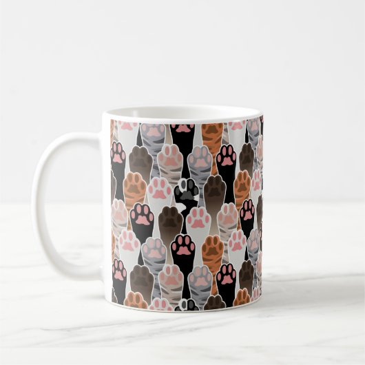 Viele Cat Paws Muster Kaffeetasse (Links)