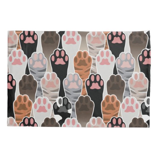 Viele Cat Paws Muster Kissenbezug (Rückseite)