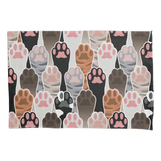 Viele Cat Paws Muster Kissenbezug (Vorderseite)