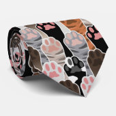 Viele Cat Paws Muster Krawatte (Gerollt)