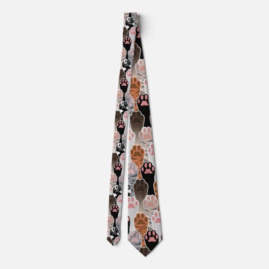 Viele Cat Paws Muster Krawatte (Rückseite)