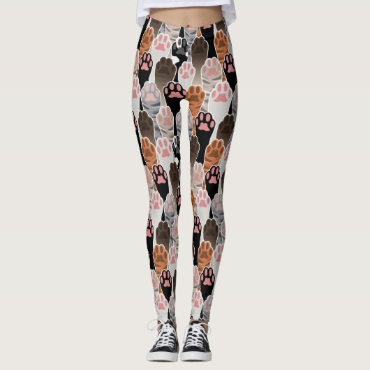 Viele Cat Paws Muster Leggings (Vorderseite)