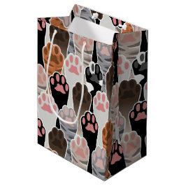 Viele Cat Paws Muster Mittlere Geschenktüte