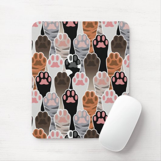 Viele Cat Paws Muster Mousepad (Mit Mouse)