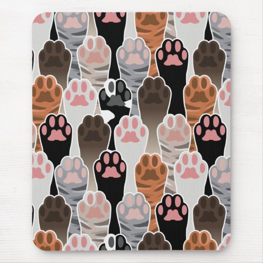 Viele Cat Paws Muster Mousepad (Vorne)