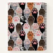 Viele Cat Paws Muster Notizblock (Rückseite)