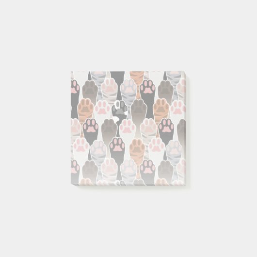 Viele Cat Paws Muster Post-it Klebezettel (Vorderseite)