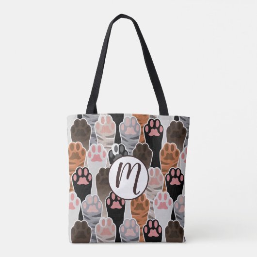 Viele Cat Paws Muster Tasche (Rückseite)