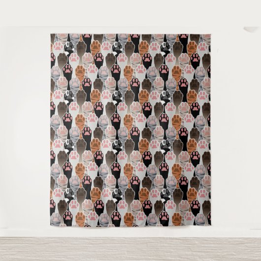 Viele Cat Paws Muster Wandteppich (Vorderseite)