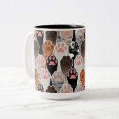 Viele Cat Paws Muster Zweifarbige Tasse (Vorderseite Links)
